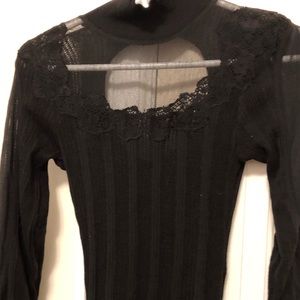 Elegant “Free People” Black Cutout Sweater